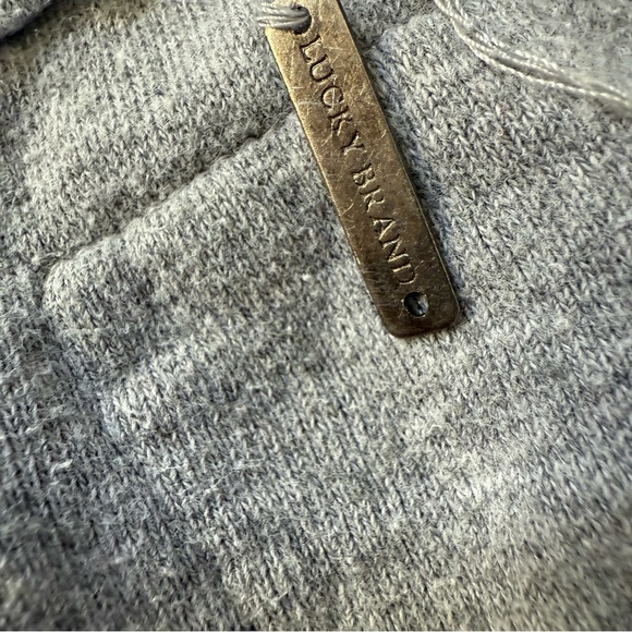 LUCKY BRAND GRAY DISTRESSED CREWNECK LONG SLEEVE MOTORCYCLE SWEATSHIRT SIZE XS - Picture 8 of 8